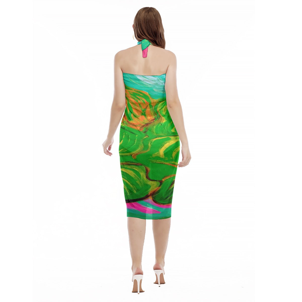 Women's Beach Dress Green Leaf in Green Collection
