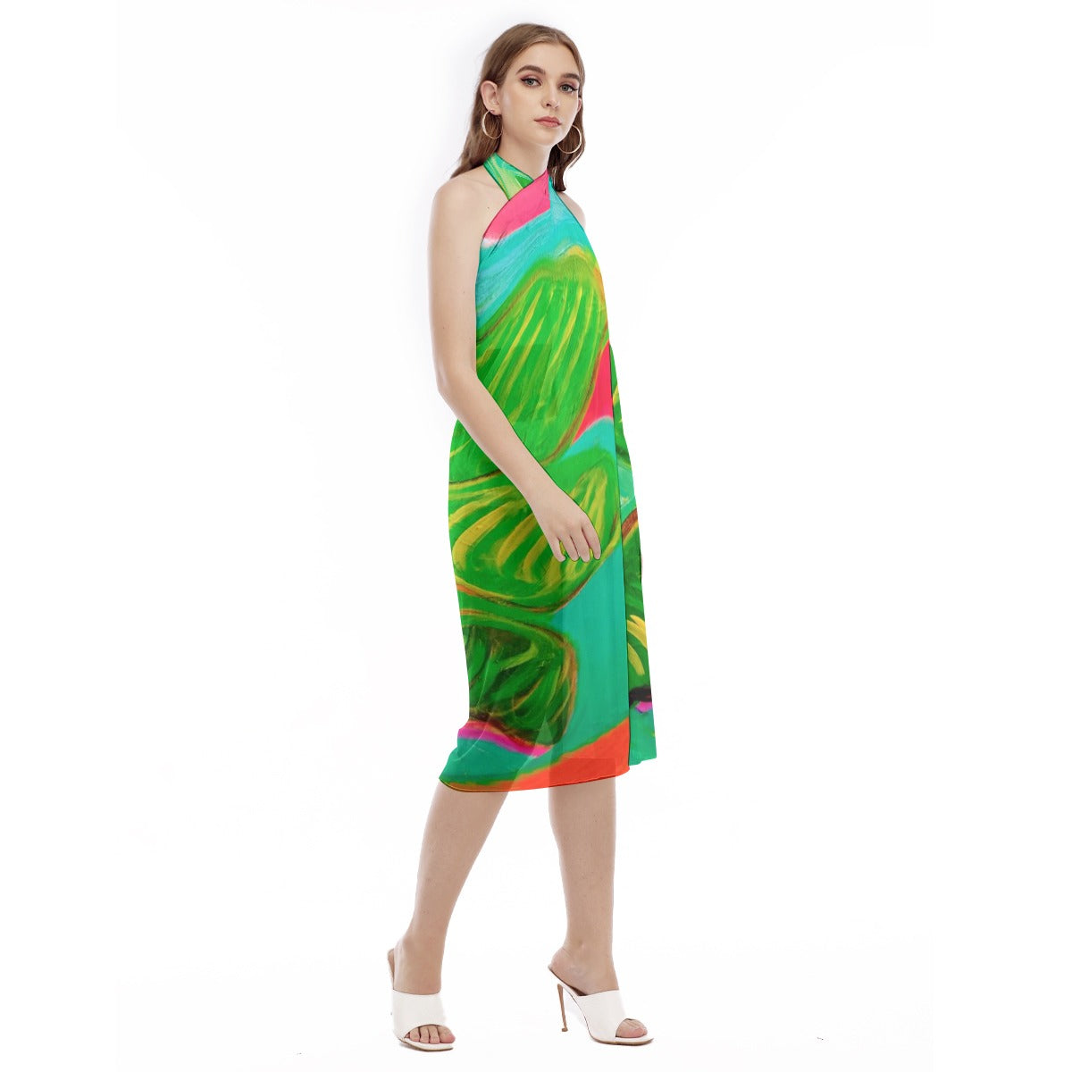 Women's Beach Dress Green Leaf in Green Collection