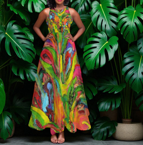 Sleeveless Classic Maxi Skirt Maxi Dress Elegant Dress African Tree Collection