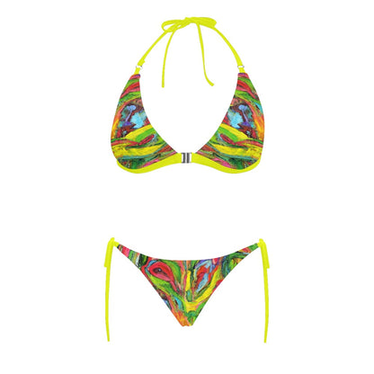 Buckle Front Halter Bikini Swimsuit African Tree Collection