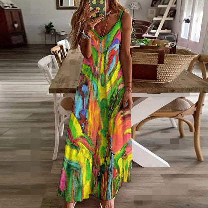 Sling Ankle Long Dress African Tree Collection