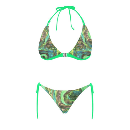 Buckle Front Halter Bikini Swimsuit Rebirth Collection