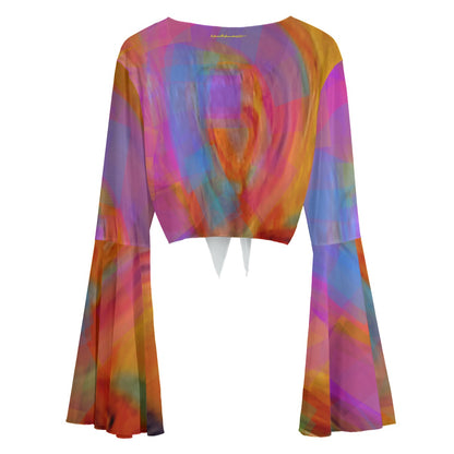 Women's Mesh Blouse with Bell Sleeves Mandala Collection