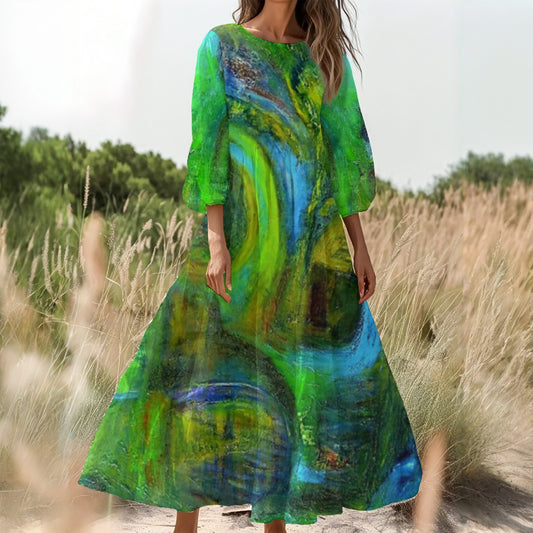 Women's Long Sleeve Dress Coconut Tree Collection