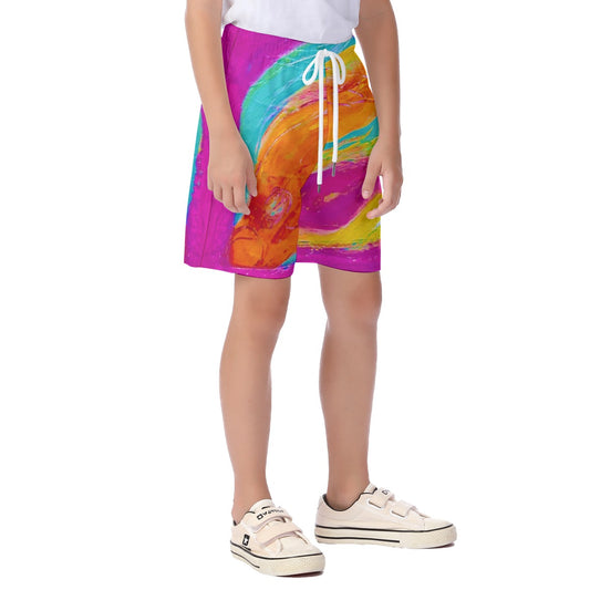 Kid's Beach Shorts Pink Fish Collection
