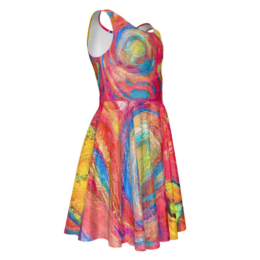 Kid's Sleeveless Vest Dress Spring Pink Collection
