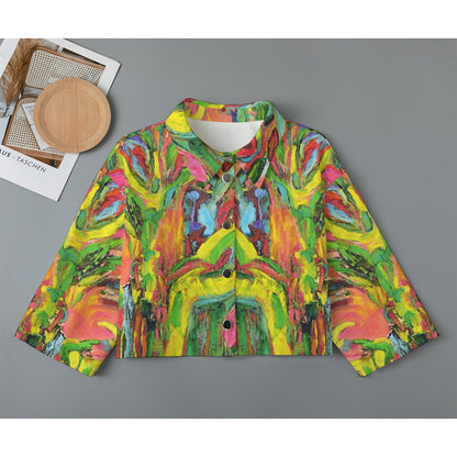 Women's Cropped Jacket | 245GSM Cotton African Tree Collection