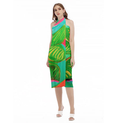Women's Beach Dress Green Leaf in Green Collection