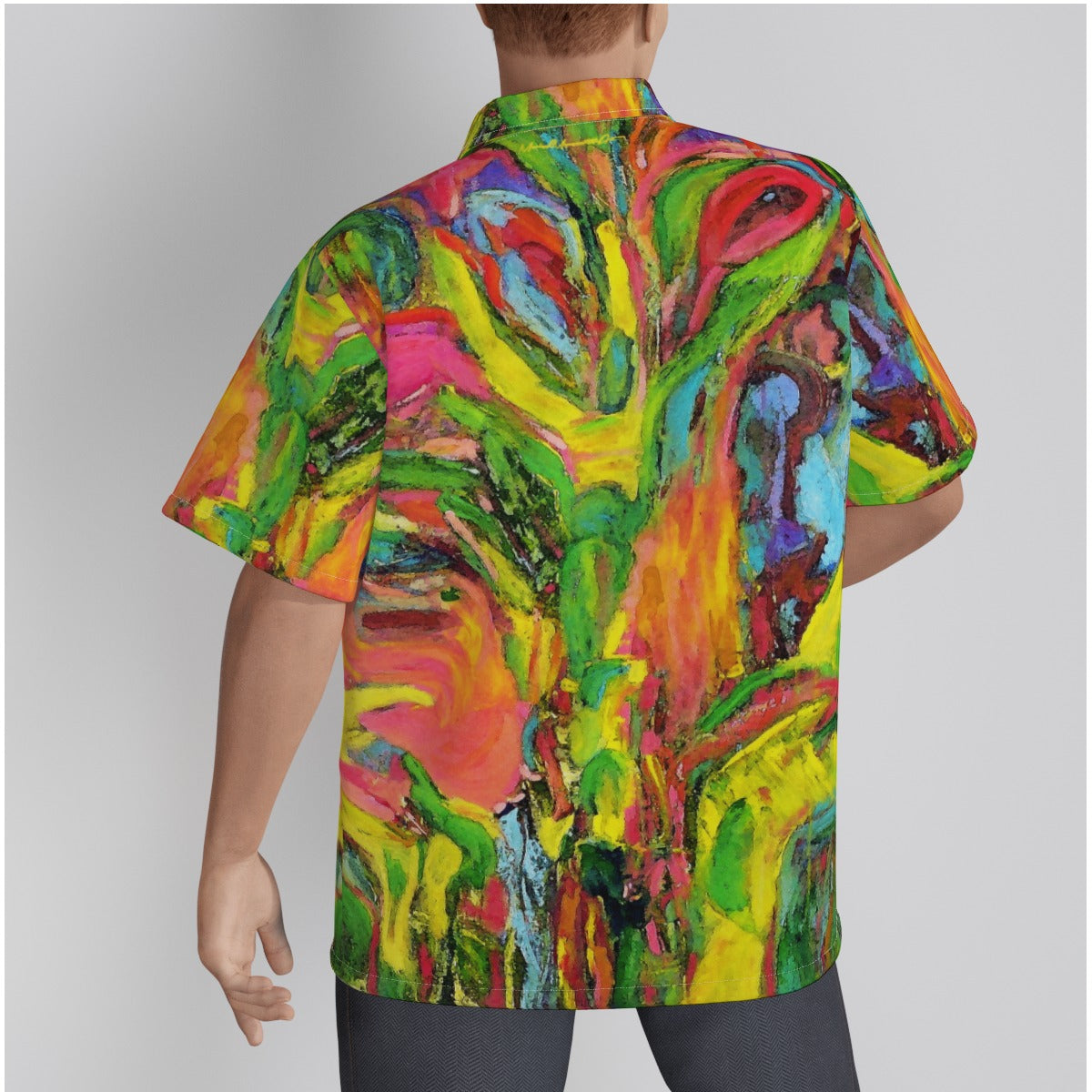 Men's Hawaiian Shirt With Button Closure African Tree Collection