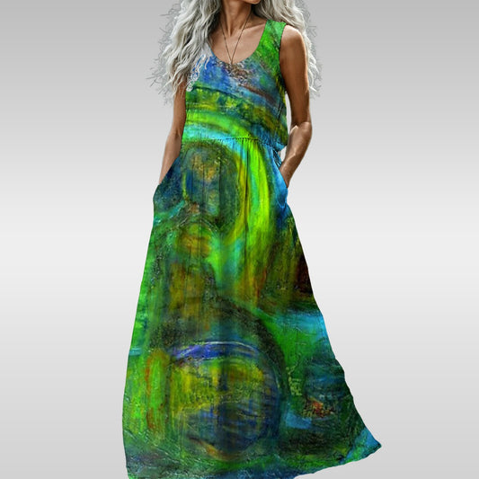 Women’s Sleeveless Maxi Dress Coconut Tree Collection