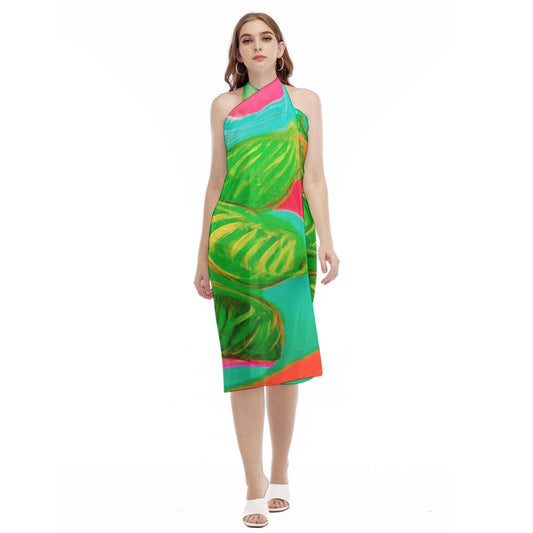 Women's Beach Dress Green Leaf in Green Collection
