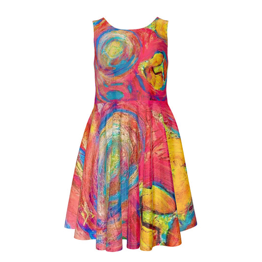 Kid's Sleeveless Vest Dress Spring Pink Collection
