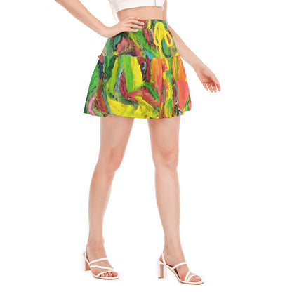 Women's Ruffled Mini Skirt African Tree Collection