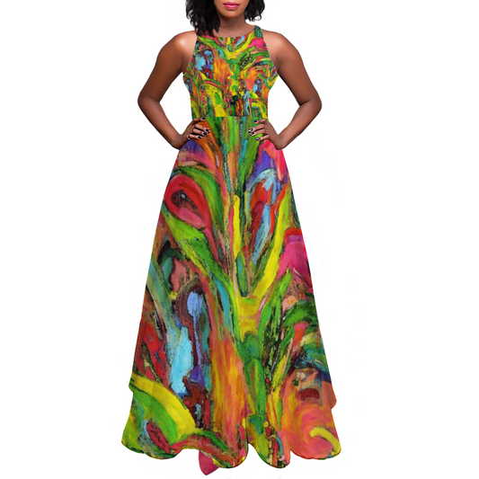 Sleeveless Classic Maxi Skirt Maxi Dress Elegant Dress African Tree Collection
