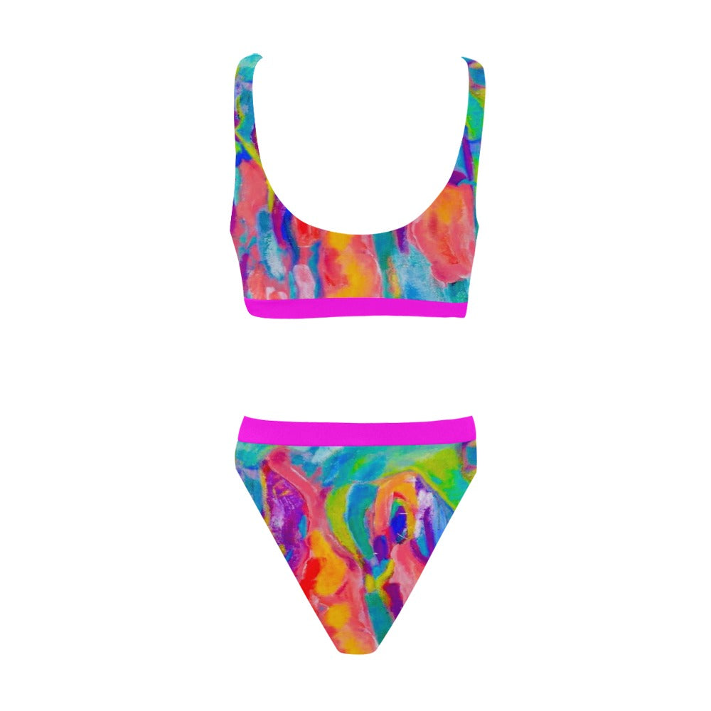 Sport Top & High-Waisted Bikini Swimsuit 4 Kings Collection