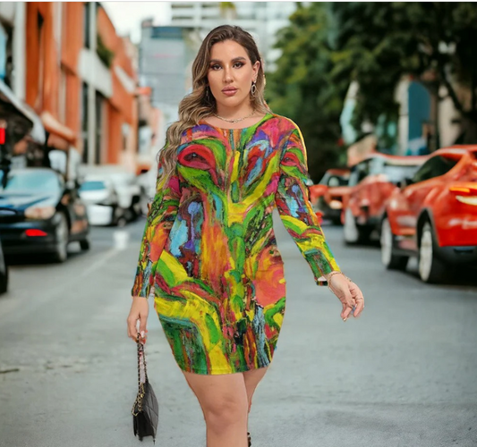 Women's Mesh Dress (Plus Size) African Tree Collection