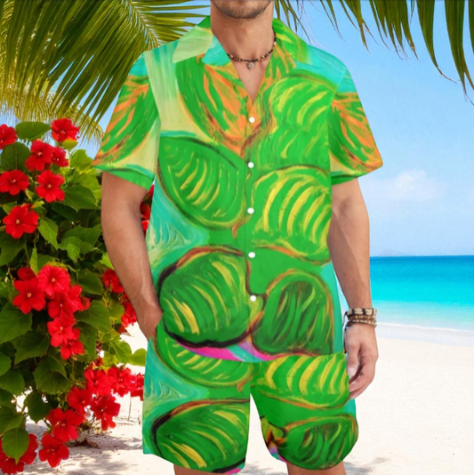 Men's Hawaiian Shirt and Shorts Set