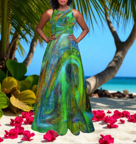 Sleeveless Classic Maxi Skirt Maxi Dress Elegant Dress Coconut Tree Collection
