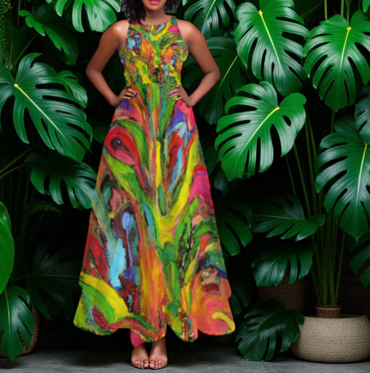 Sleeveless Classic Maxi Skirt Maxi Dress Elegant Dress African Tree Collection